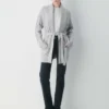 Heritage Knit Merinowolle Cardigan mit offener Vorderseite
