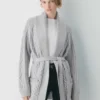 Heritage Knit Merinowolle Cardigan mit offener Vorderseite