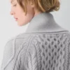 Heritage Knit Merinowolle Cardigan mit offener Vorderseite
