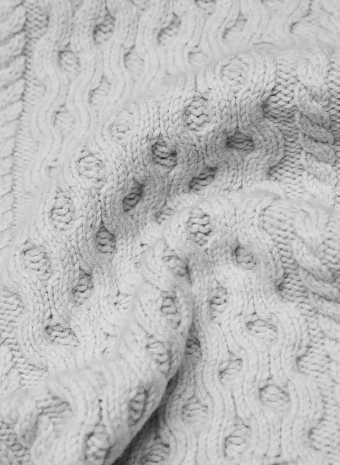 Heritage Knit Merinowolle Cardigan mit offener Vorderseite