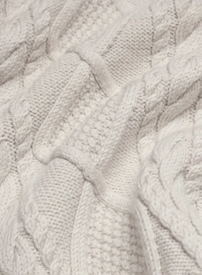 Heritage Knit Merinowolle-Kapuzenpullover mit Reißverschluss