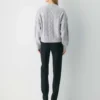 Heritage Knit Merinowolle-Pullover mit Rundhalsausschnitt und hoher Hüftlänge