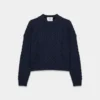 Heritage Knit Merinowolle-Pullover mit Rundhalsausschnitt und hoher Hüftlänge