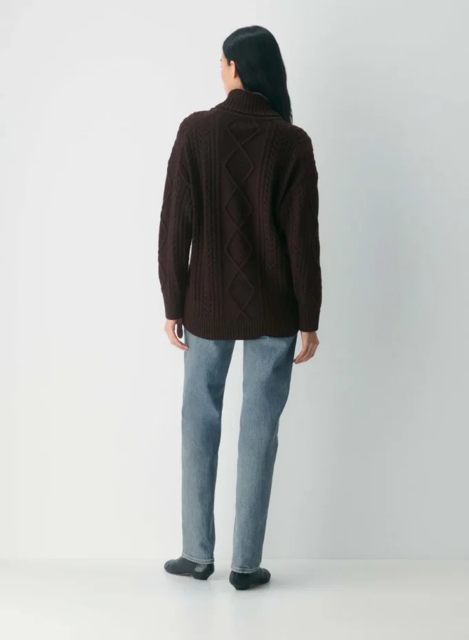Heritage Knit Merinowolle-Pullover mit Schalkragen