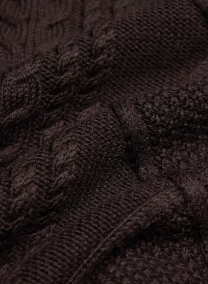 Heritage Knit Merinowolle-Pullover mit Schalkragen