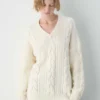 Heritage Knit Merinowolle-Pullover mit V-Ausschnitt Heritage Knit Merinowolle-Pullover mit V-Ausschnitt