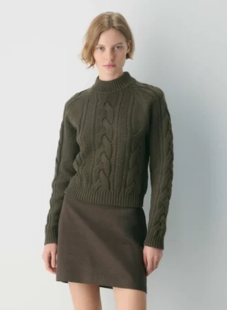 Heritage Knit Merinowolle Rollkragenpullover mit langen Ärmeln Heritage Knit Merinowolle Rollkragenpullover mit langen Ärmeln
