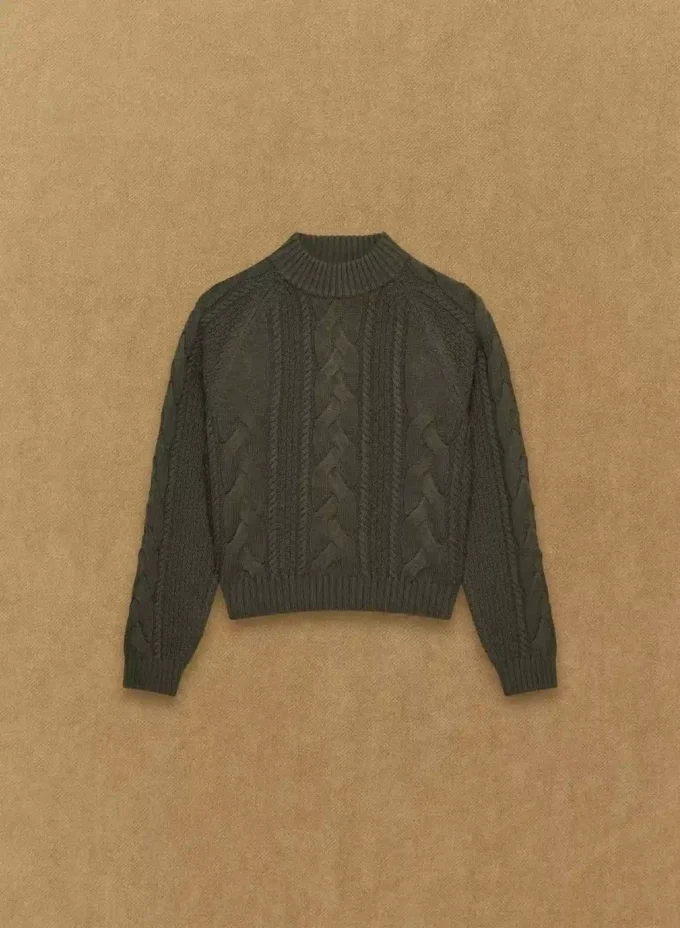 Heritage Knit Merinowolle Rollkragenpullover mit langen Ärmeln Heritage Knit Merinowolle Rollkragenpullover mit langen Ärmeln
