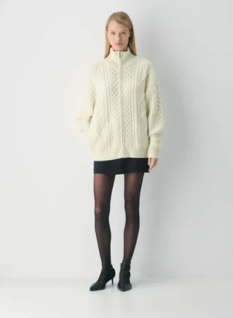 Heritage Knit Merinowolle Rollkragenpullover mit Reißverschluss Heritage Knit Merinowolle Rollkragenpullover mit Reißverschluss