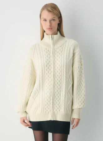 Heritage Knit Merinowolle Rollkragenpullover mit Reißverschluss Heritage Knit Merinowolle Rollkragenpullover mit Reißverschluss
