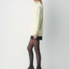 Heritage Knit Merinowolle Rollkragenpullover mit Reißverschluss