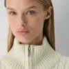 Heritage Knit Merinowolle Rollkragenpullover mit Reißverschluss