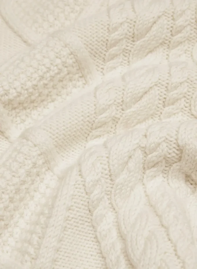Heritage Knit Merinowolle Rollkragenpullover mit Reißverschluss