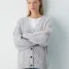 Heritage Knit Merinowolle V-Ausschnitt-Strickjacke