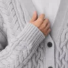 Heritage Knit Merinowolle V-Ausschnitt-Strickjacke
