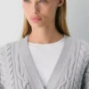 Heritage Knit Merinowolle V-Ausschnitt-Strickjacke