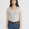 HomeStretch™ Rib T-Shirt mit quadratischem Ausschnitt HomeStretch™ Rib T-Shirt mit quadratischem Ausschnitt