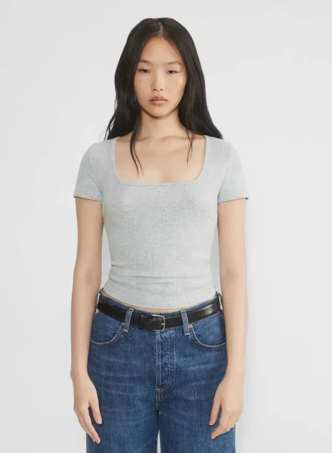 HomeStretch™ Rib T-Shirt mit quadratischem Ausschnitt HomeStretch™ Rib T-Shirt mit quadratischem Ausschnitt