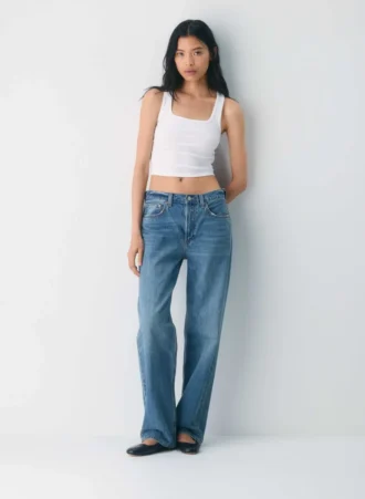 HomeStretch™ Rib-Tanktop mit quadratischem Ausschnitt