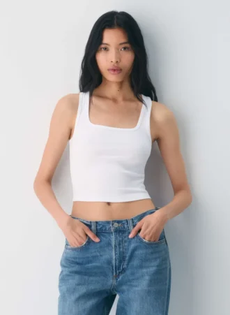 HomeStretch™ Rib-Tanktop mit quadratischem Ausschnitt