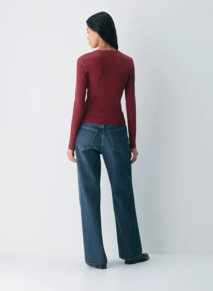 HomeStretch™ Rib V-Ausschnitt-Langarmshirt HomeStretch™ Rib V-Ausschnitt-Langarmshirt