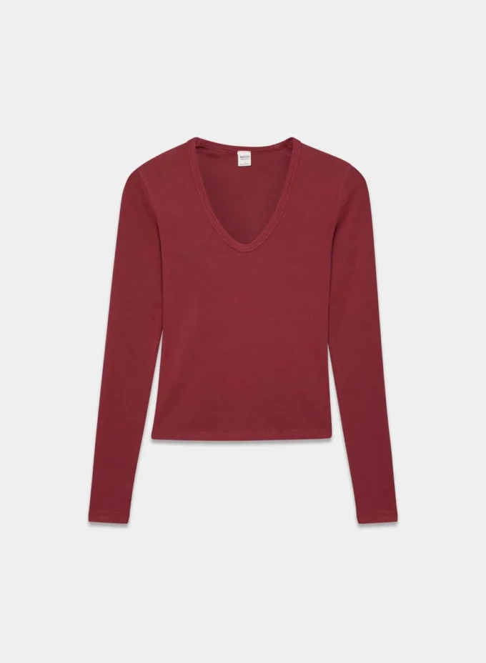 HomeStretch™ Rib V-Ausschnitt-Langarmshirt HomeStretch™ Rib V-Ausschnitt-Langarmshirt