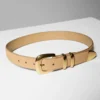 Legendärer breiter Gürtel aus massivem Messing und Wildleder