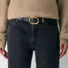 Lifetime Solid Brass Leather Wide Belt Lifetime Solid Brass Leather Wide Belt
