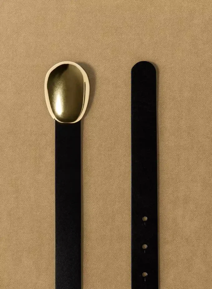 Looper Ledergürtel aus massivem Messing
