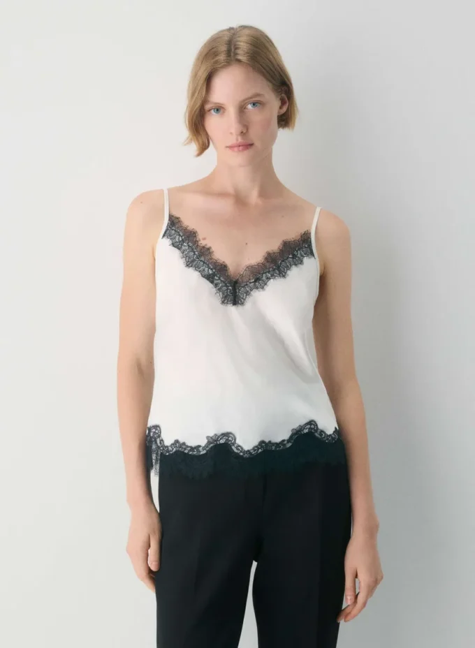 Motiv-Satin-Top