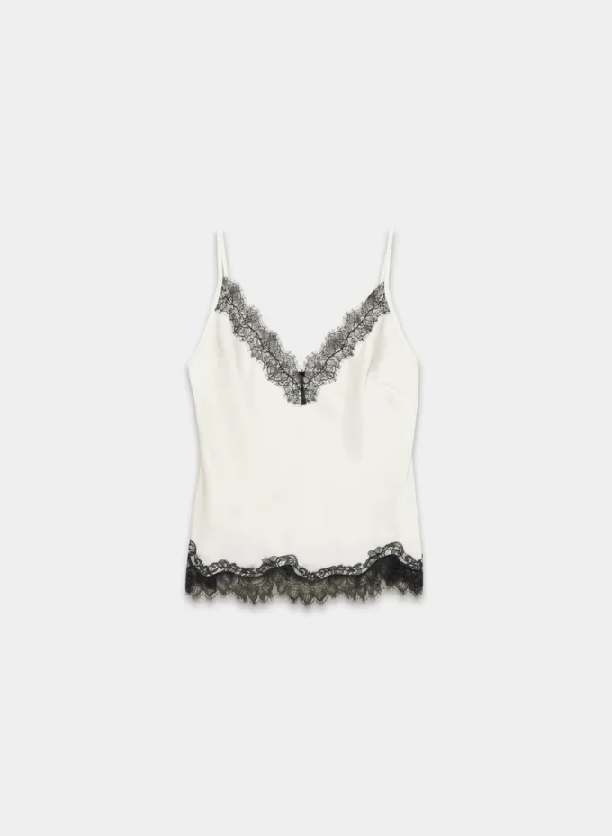 Motiv-Satin-Top