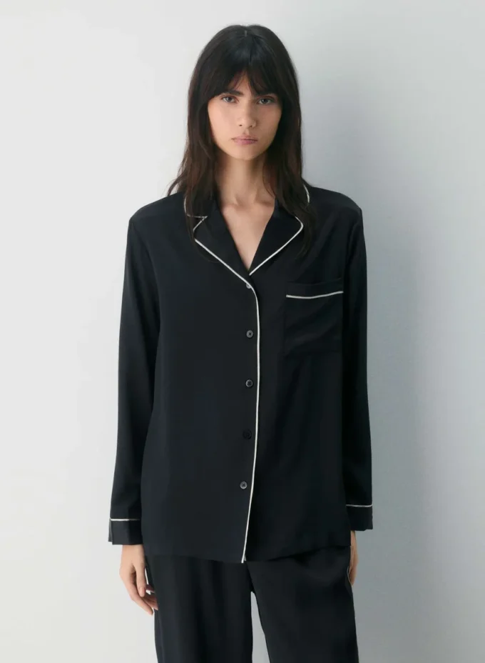 Nightside Seiden-Pyjamahemd