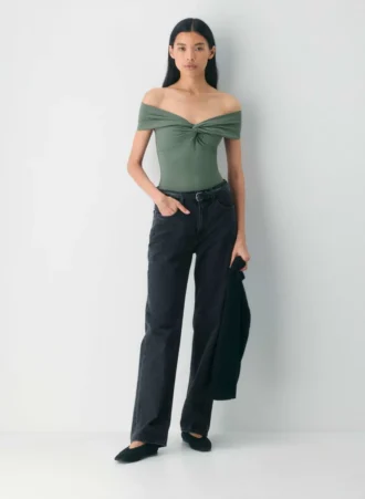 Original Contour Twist Off-Shoulder-Top