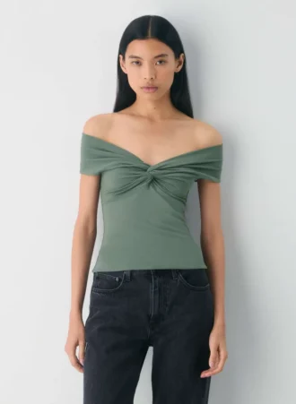 Original Contour Twist Off-Shoulder-Top