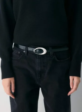 Perennial Solid Brass Veau Leather Belt