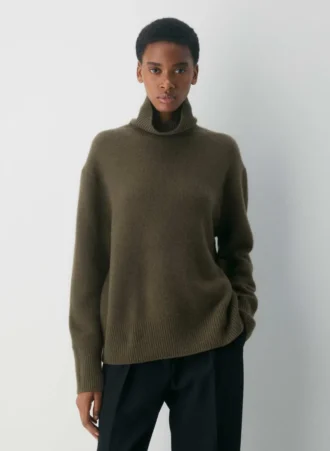 Plüschkaschmir Oversized-Rollkragenpullover