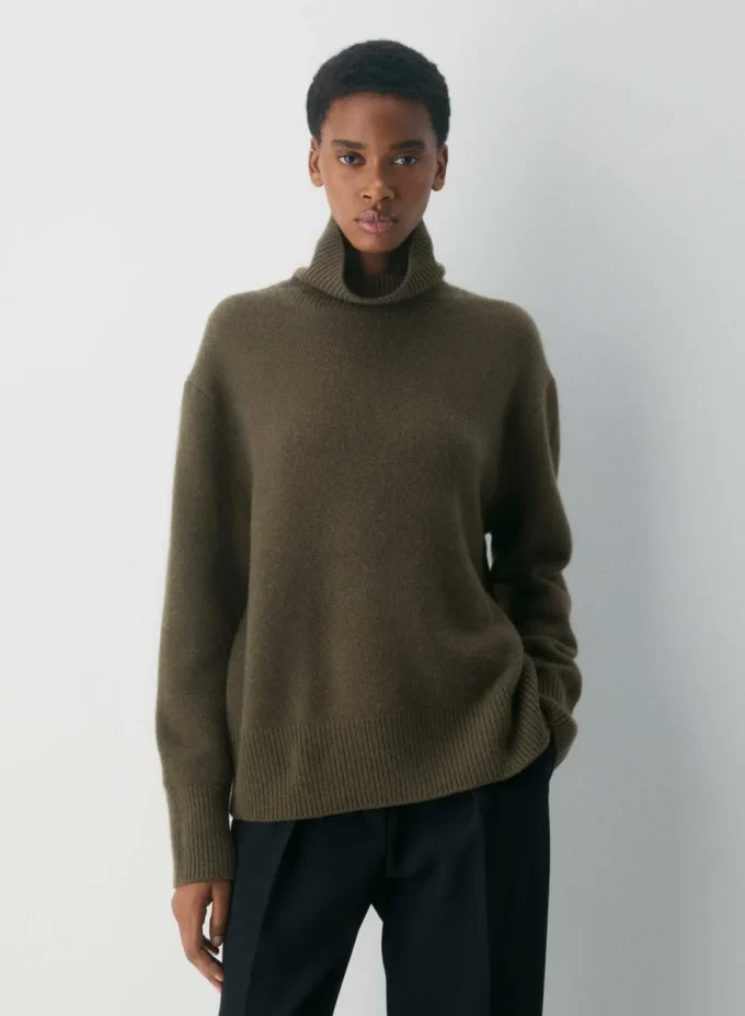 Plüschkaschmir Oversized-Rollkragenpullover Plüschkaschmir Oversized-Rollkragenpullover