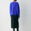 Plüschkaschmir-Pullover mit übergroßem V-Ausschnitt