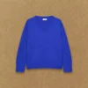 Plüschkaschmir-Pullover mit übergroßem V-Ausschnitt