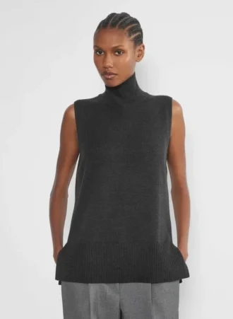 Successor Merinowolle Ärmelloser Rollkragenpullover