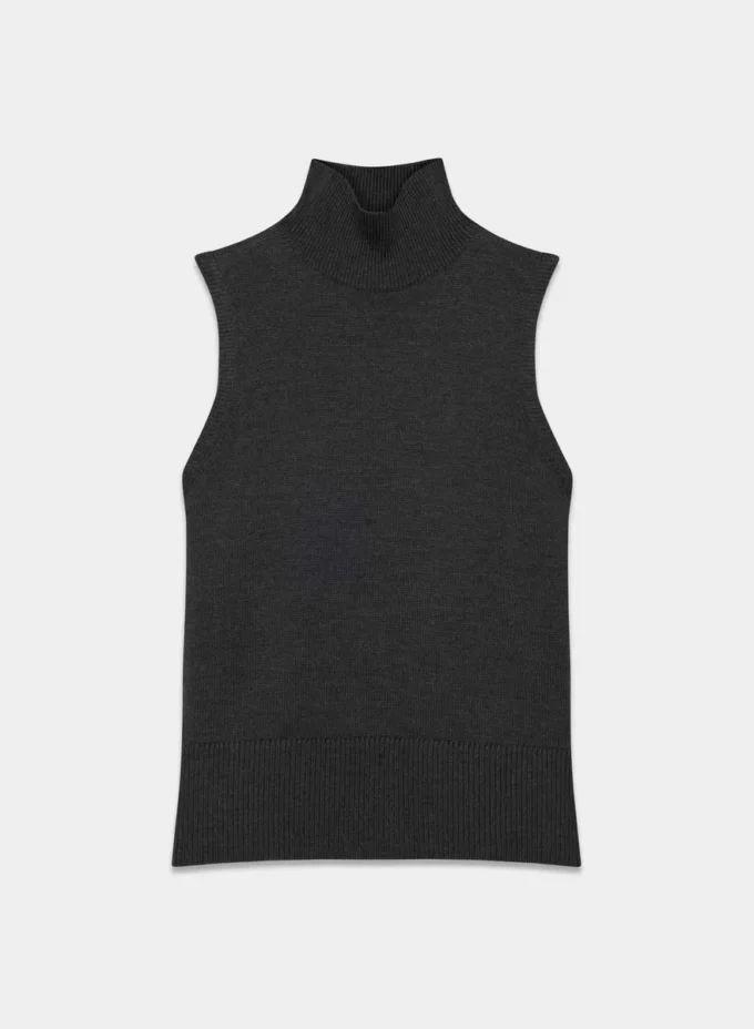 Successor Merinowolle Ärmelloser Rollkragenpullover