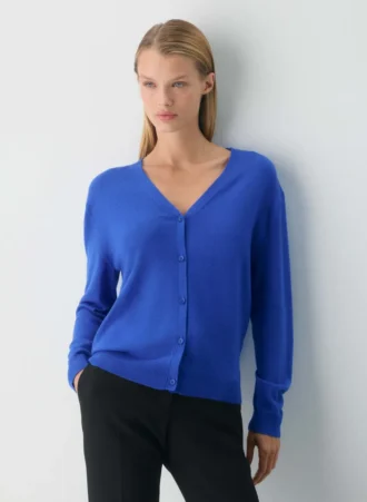 V-Ausschnitt-Strickjacke aus Bare Merino-Wolle
