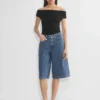 Werbung Denim-Shorts unterhalb des Knies